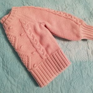GAP pink cabled sweater sz 18-24 mos